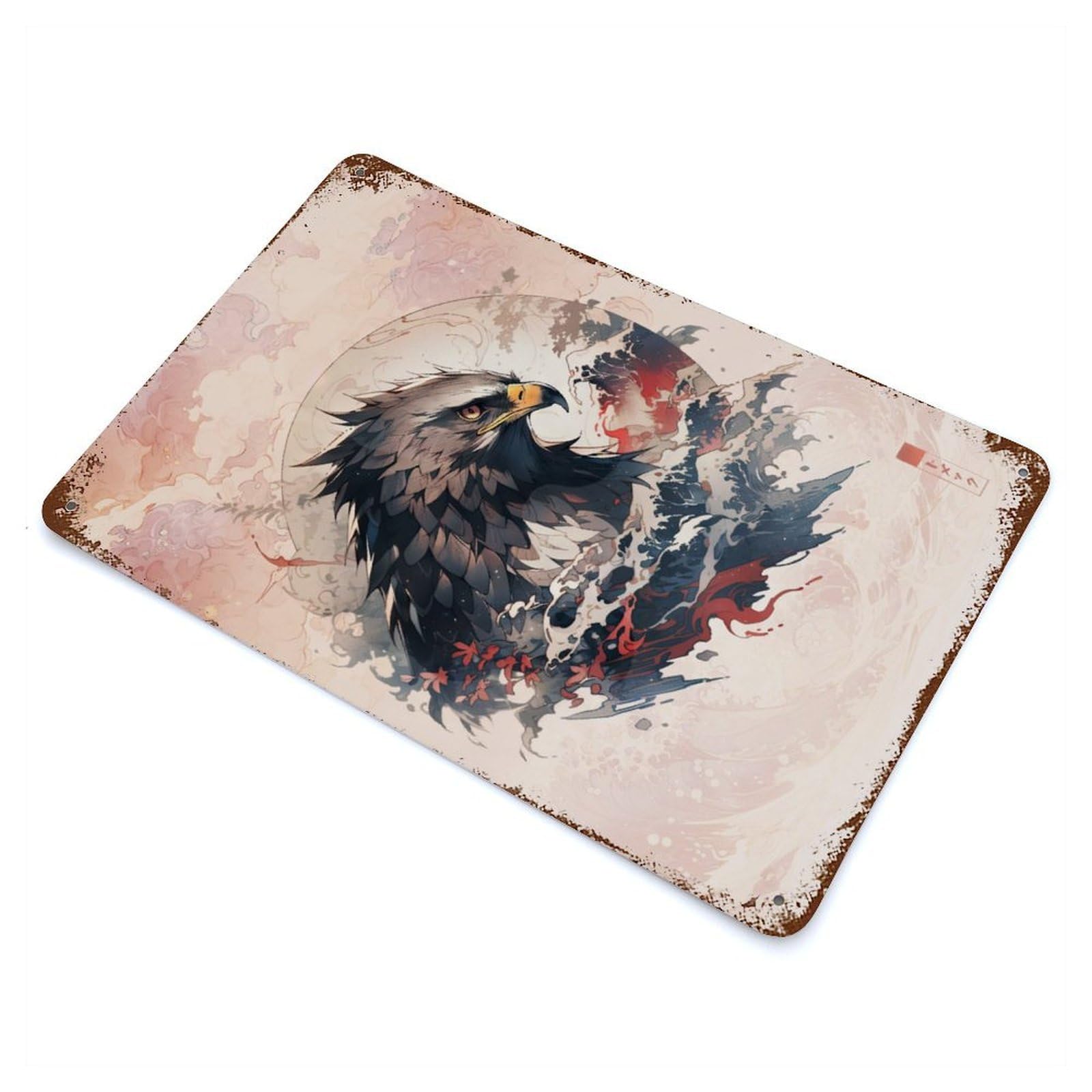 Eagle 11.8"x7.9" Rusty Metal Tin Sign, Novelty Wall Decor for Cafe, Home Bar And Lounge Decor