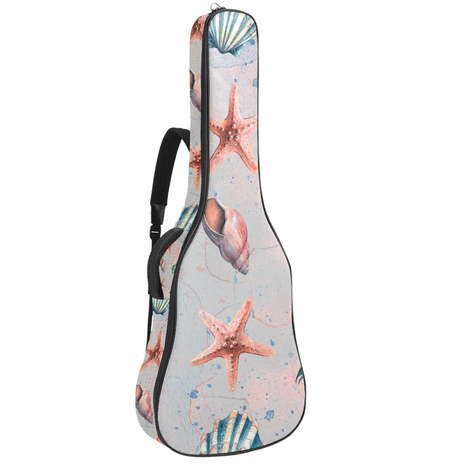 Torba na gitarę akustyczną Wodoodporny plecak na gitarę Gruba miękka wyściełana skorupa Klasyczna obudowa na gitarę, wielobarwny, 42.9x16.9x4.7 in, Organizer do torby