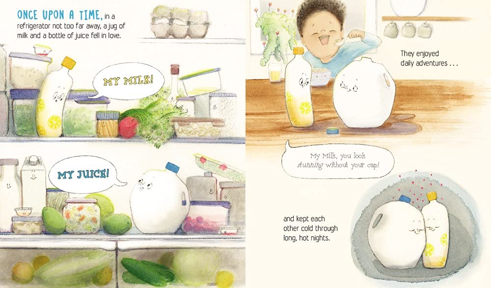 Milk and Juice: A Recycling Romance: A Hilarious Picture Book About Love and Sustainability for Kids (Ages 4-8)