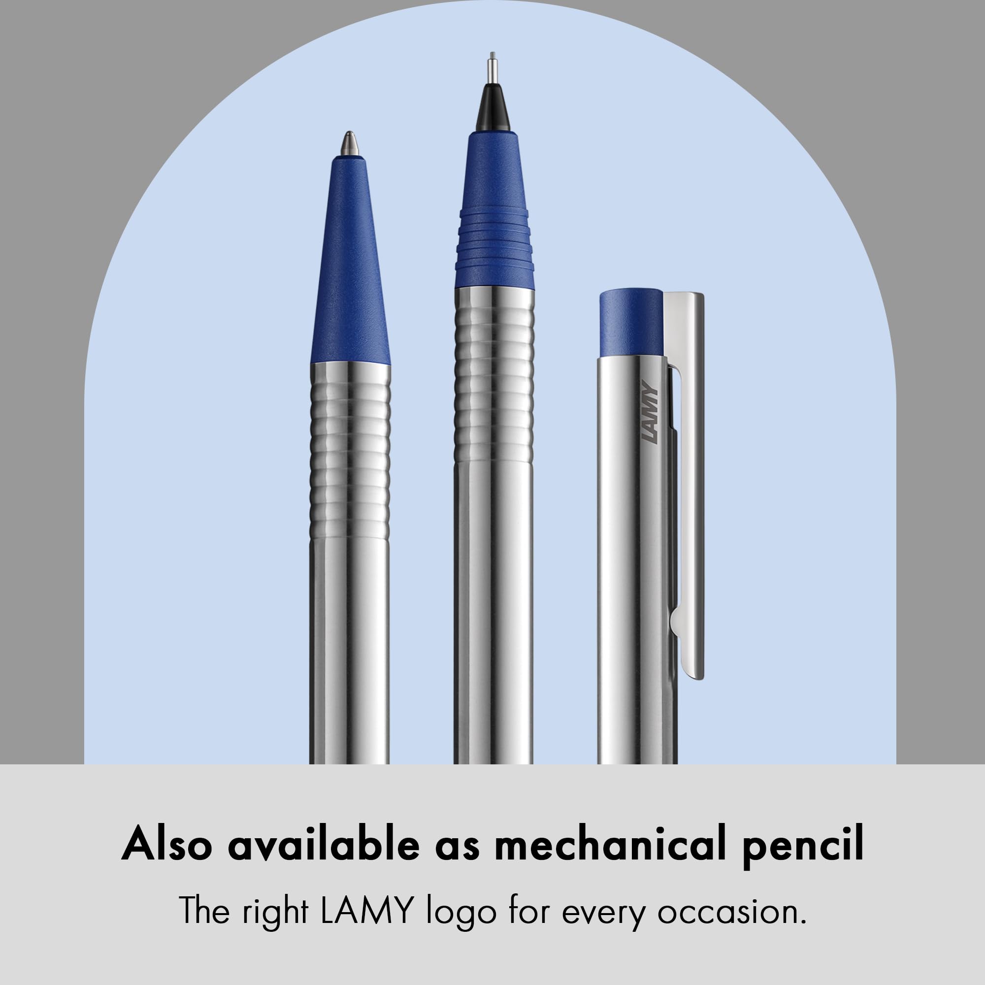 Lamy Logo Matt Blue Penna a Sfera Acciaio Inossidabile Tratto M Ricambio M 16 Blu
