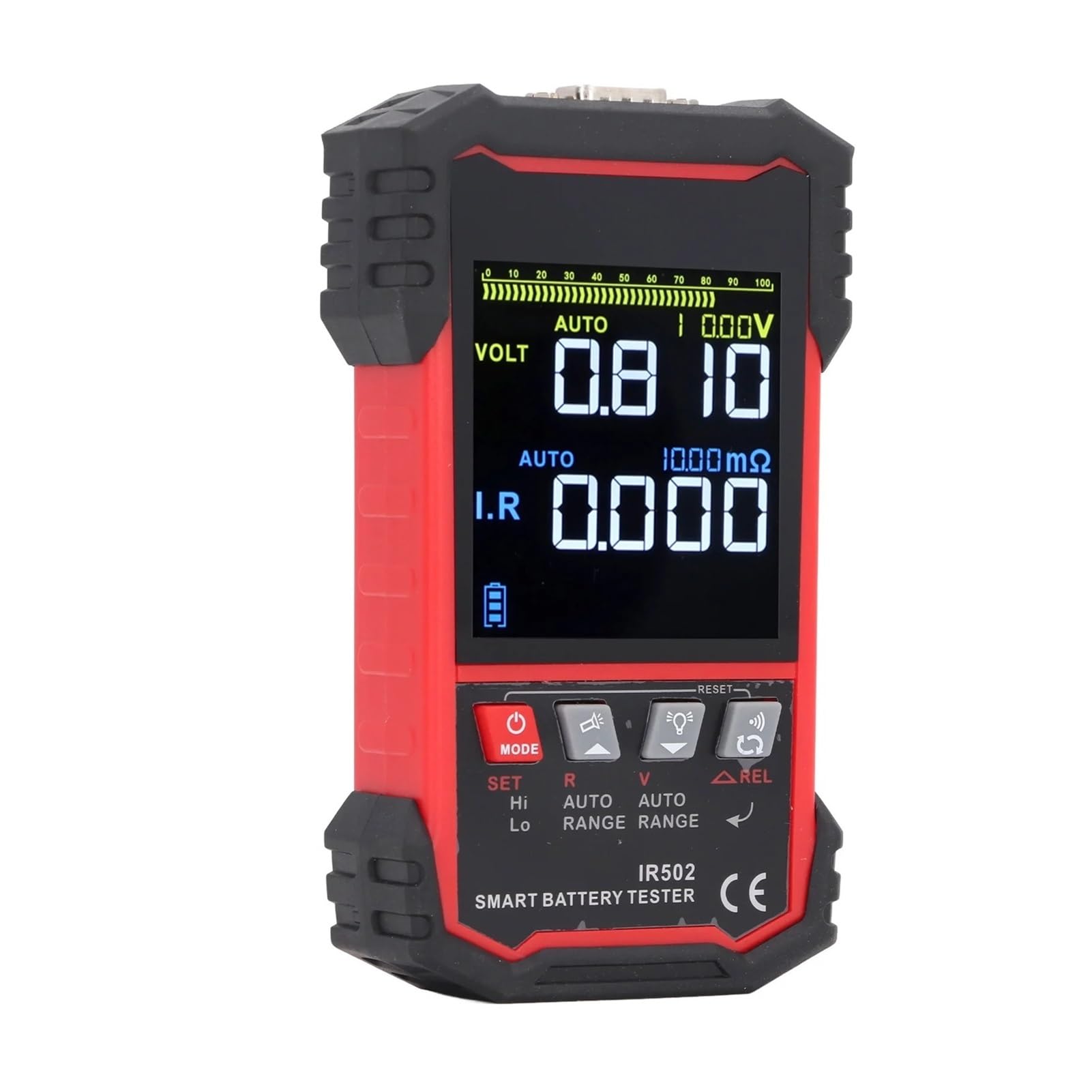 Probador de aislamiento, Probador de resistencia de voltaje con interfaz DB9, 0,00 V-±120 V, 0,000 mΩ-500 Ω, herramienta de prueba de resistencia de batería for autocaravanas, camiones y barcos.