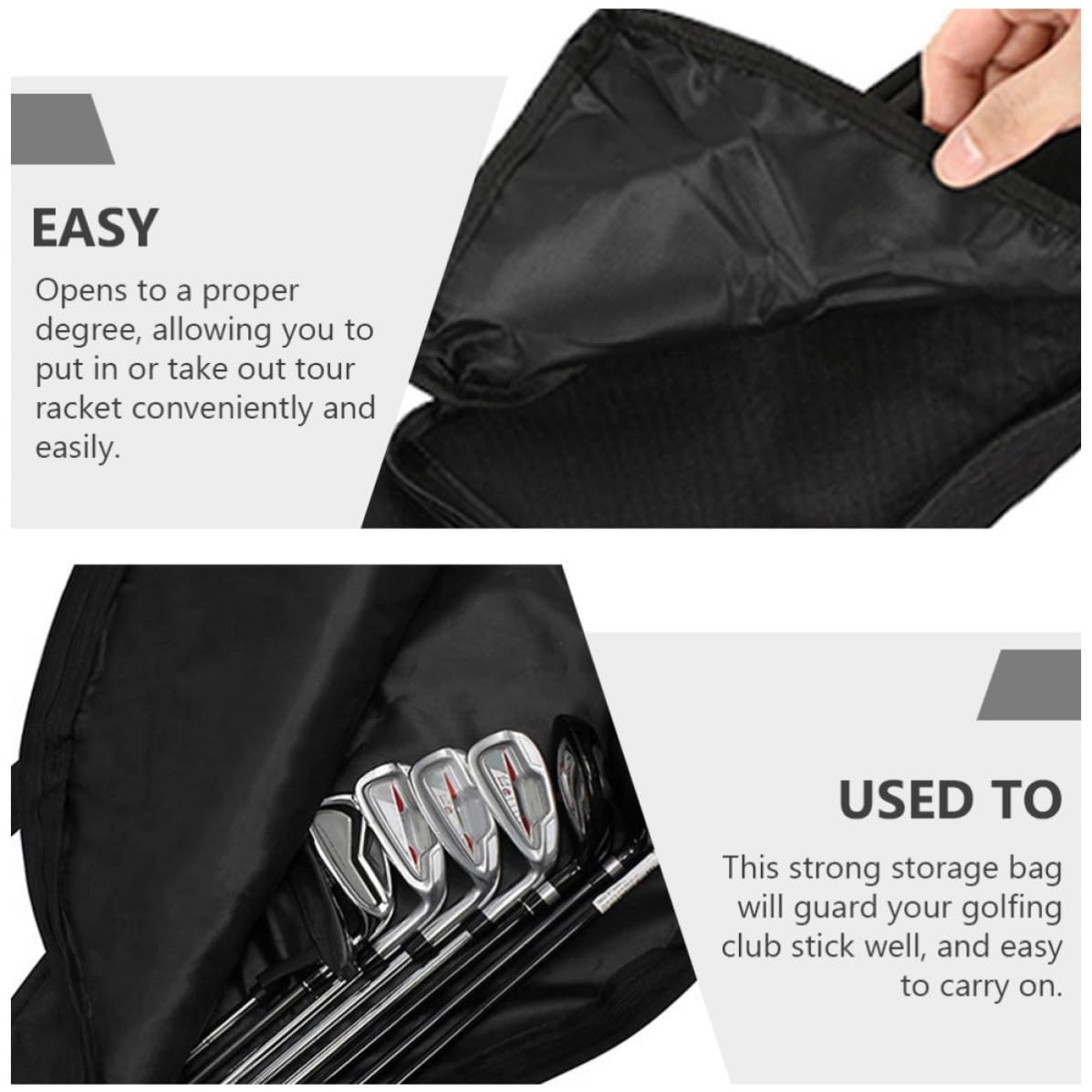 Borsa da Golf in Nylon Nero Tracolla, Resistente e Confortevole, come Borsone da Viaggio per Golfisti