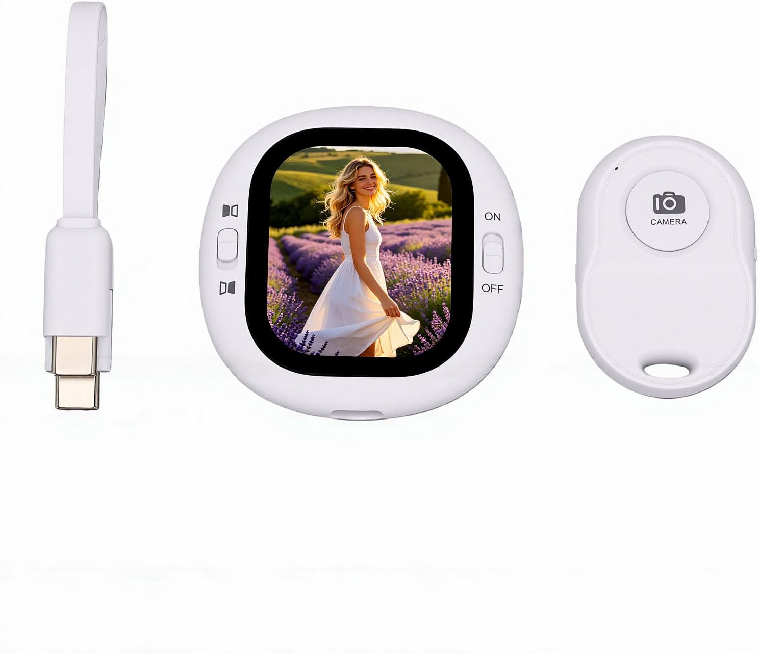 Wireless Vlog Selfie Monitor Screen, 2.1 Inch Selfie Monitor Screen with Zero Latency Preview, 410x502 Resolution WiFi Magnetic Back Camera for Live Streaming