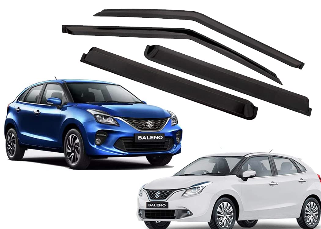 Speedwav® Unbreakable Door Visor/Rain Visor/Wind Deflector Compatible with Baleno Type 1 & 2 (2015- Present) Set of 4Pcs CSMNA836