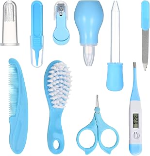 KKcare Kit de cuidados de saúde e cuidados para bebês 10 PCS tarifa digital pente cortador de unhas Aspirador nasal Alimentador de bebê recém-nascido conjunto de berçário para banho infantil