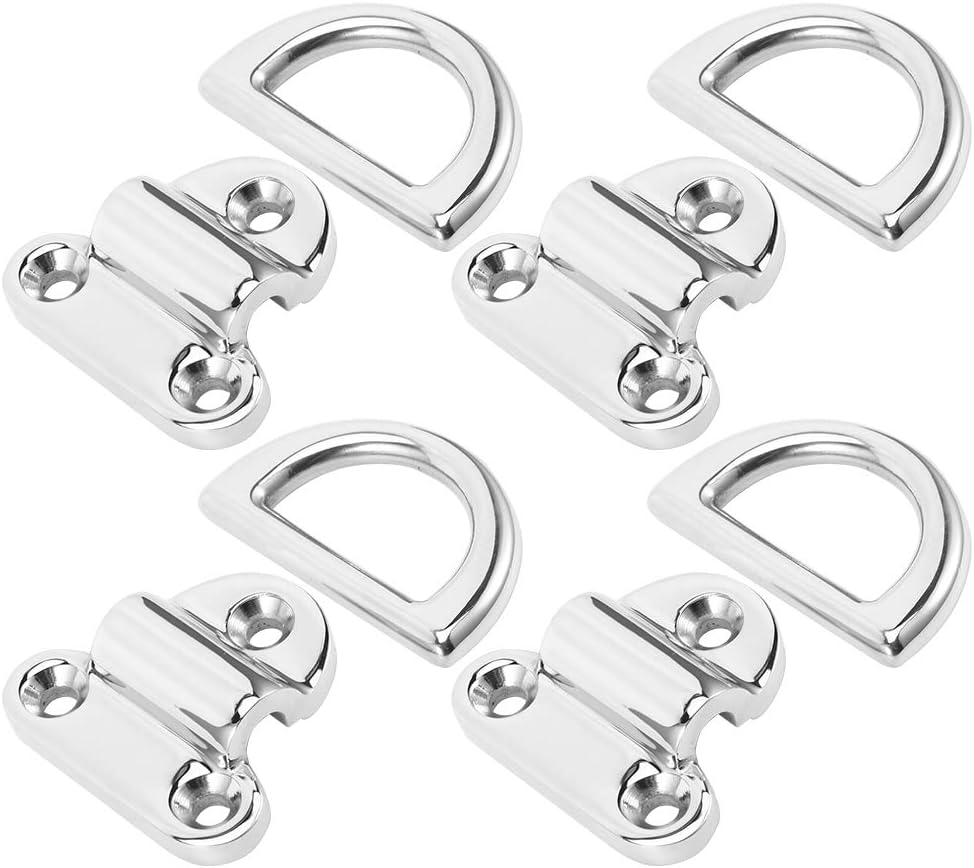 Yacht D Ring Buckle, 4PCS/ Set Steel D Ring Buckle for Yacht