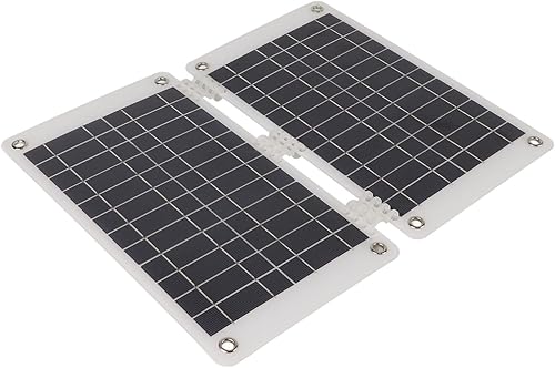 15W Solar Charging Panel, High Output Efficiency Plug and Play Solar Charger Power Bank Energy Saving Dual USB Output with Car Charger Cable for