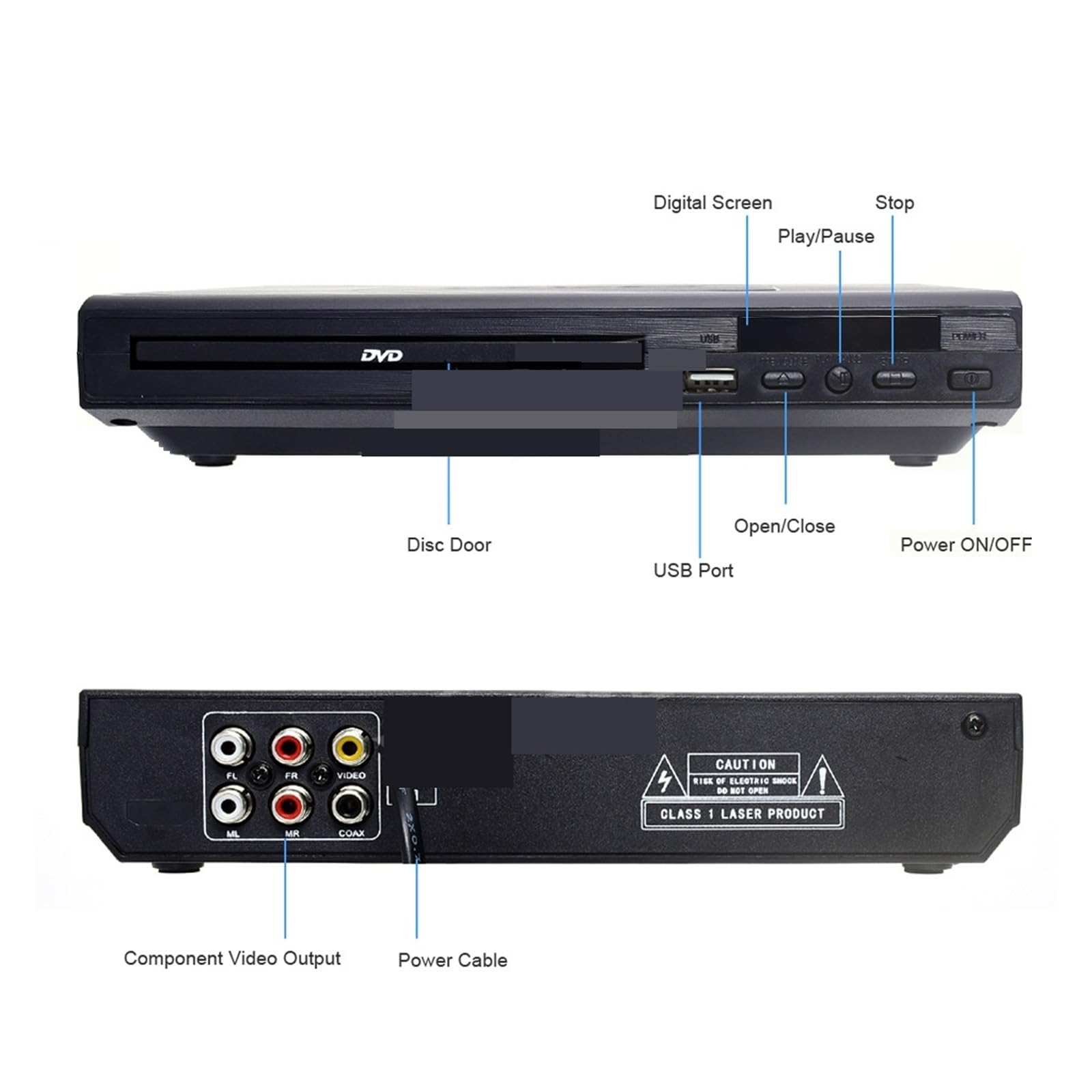 Lettore Dvd Lettore DVD-225 Lettore TV Digitale Multi Regione Supporto for Lettore Dvd CD MP3 MP4 VCD Home Theatre USB