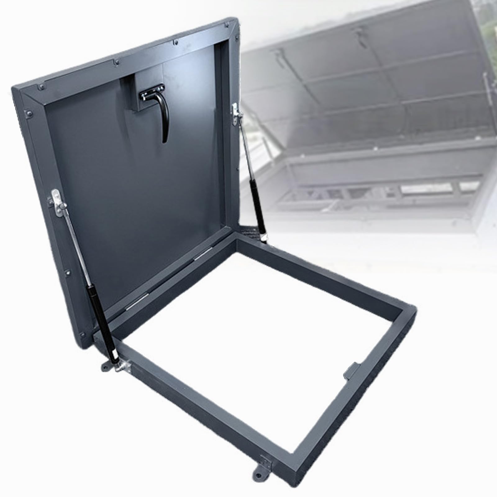 Escotilla de acceso al techo de 95x95 cm con varillas de soporte