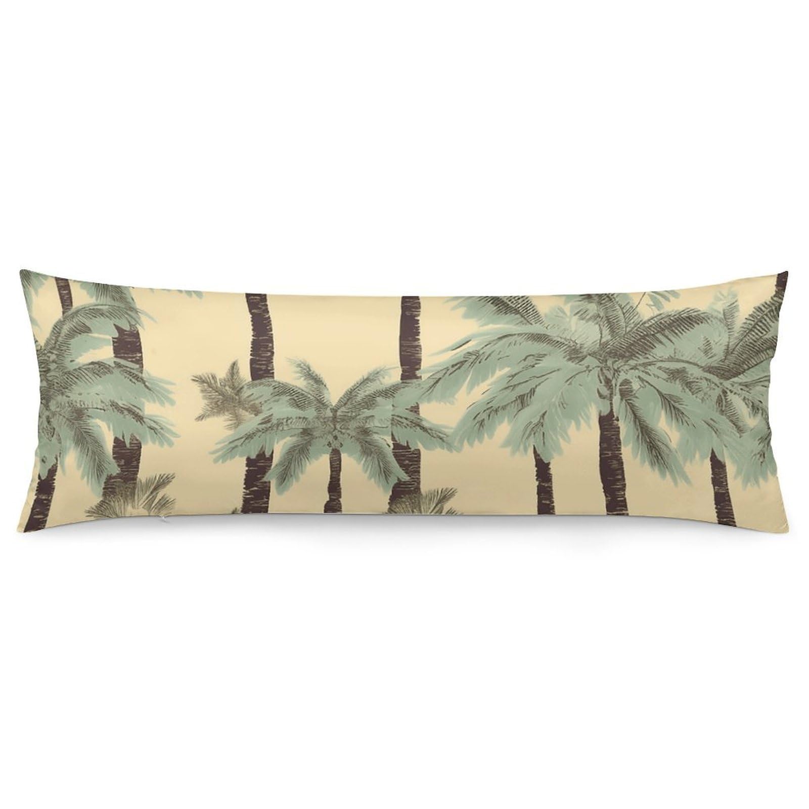 2 Pack Pillow Cases for Hair and Skin, Soft Breathable Pillow Case Covers with Hidden Zipper, Palm Trees and Tigers Pillowcase 20"x54" Pillow Covers for Sleeping Gift