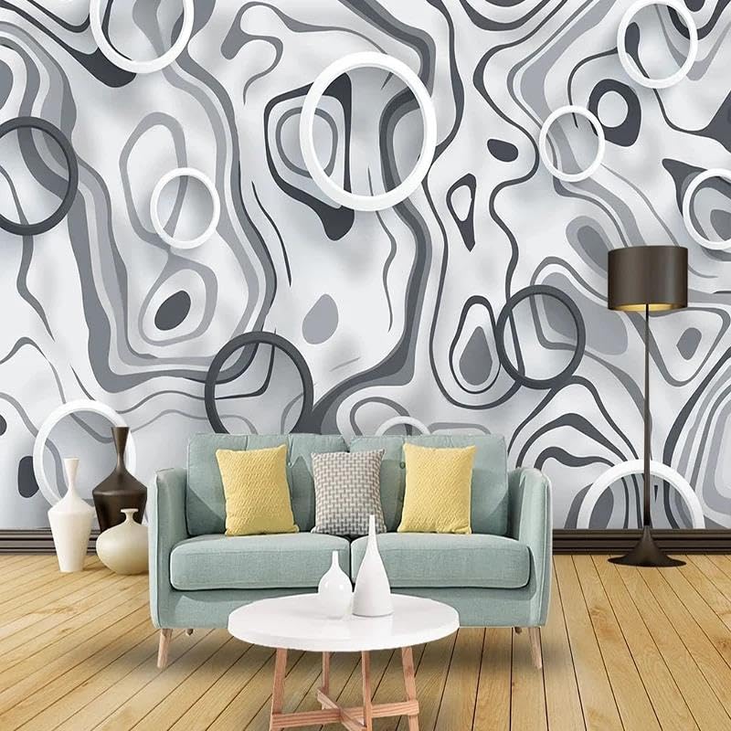 Papier peint 3D effet marbre mural adhésif pour rénover un mur de salon abîmé