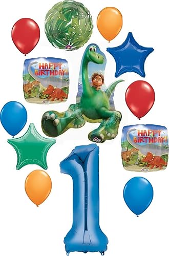 The Good Dinosaur Party Supplies - Ramo de globos de 1er cumpleaños Arlo y Spot - Azul número 1