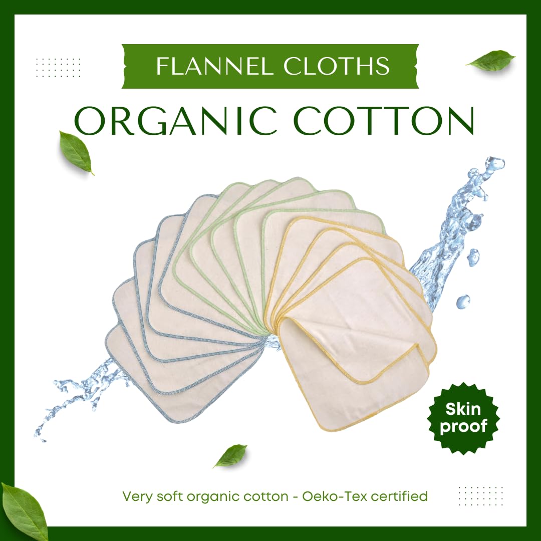 avo + cado Panno di flanella monostrato (biologico) – 15 pezzi (colore/estate)