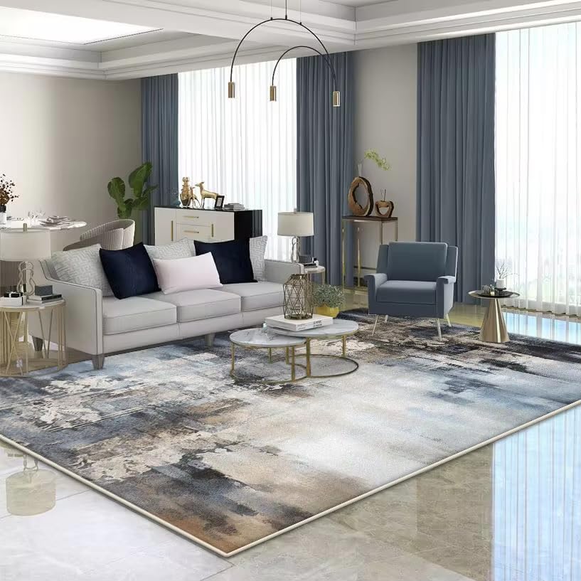 Tapis de salon moderne lavable et antidérapant pour protéger votre sol