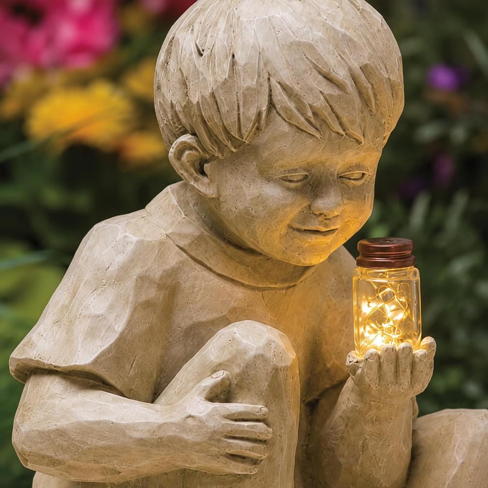 Generico Statue da Giardino solari a 2 Pezzi, Arte Esterno in Resina per Il Prato