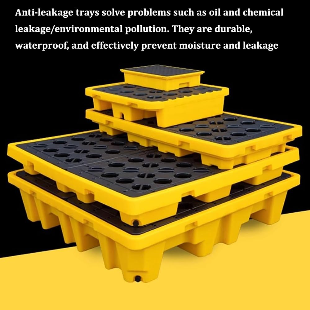 Plateau anti-déversement amovible, résistant aux produits chimiques pour un nettoyage facile en laboratoire industriel, 49 x 35 x 9,5 cm
