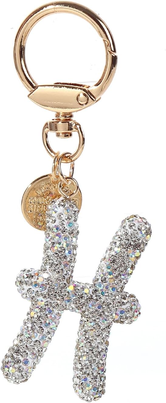 Rhinestone Zodiac Sign Horoscope Charms Key Ring 12 Constellation Astrology Key Chain for Women Birthday Jewelry