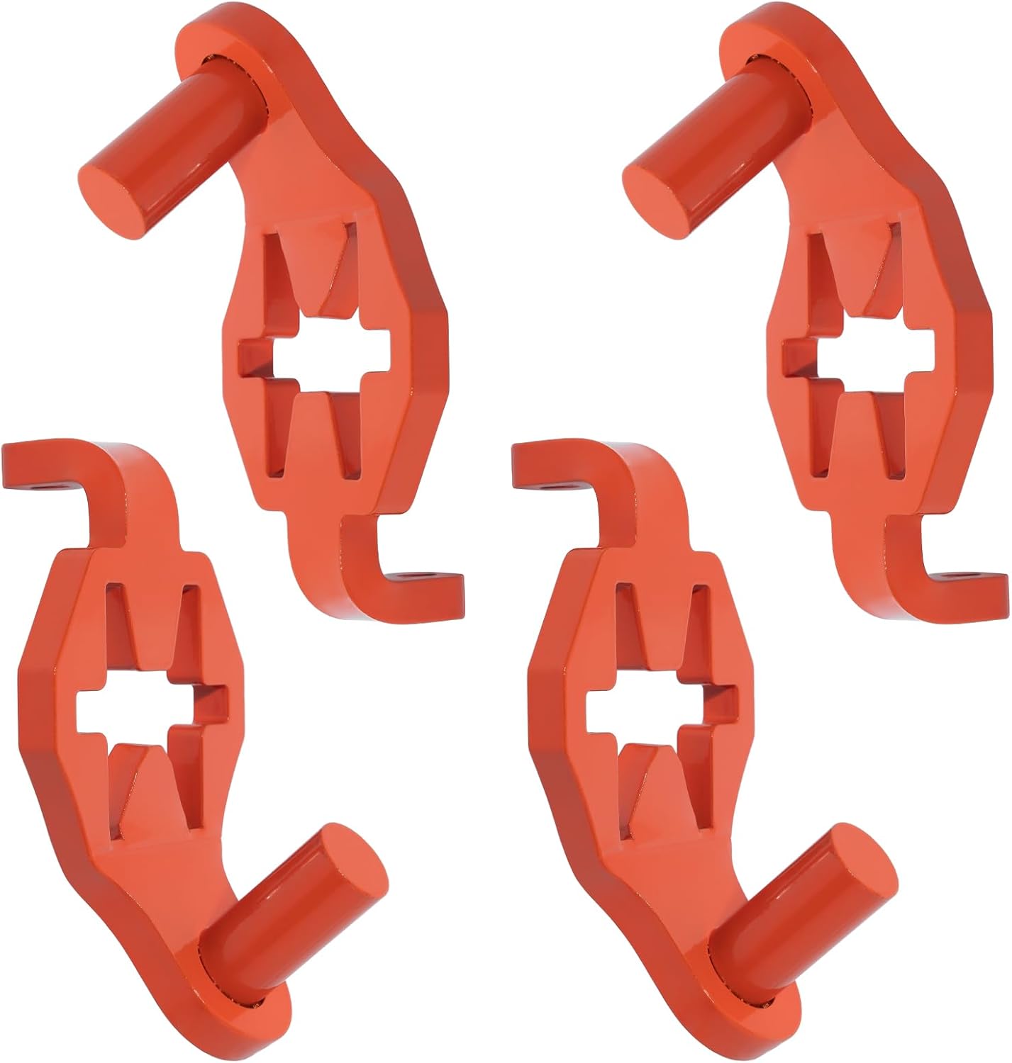 2 Packs T-Post Gate Hinge Pins, Gate Hanger on Metal T Post 5/8 or 3/4 Inch Hinge Eyes, Adjustable for Chain Link Fence Gate, Farm, Garden & Backyard, Orange