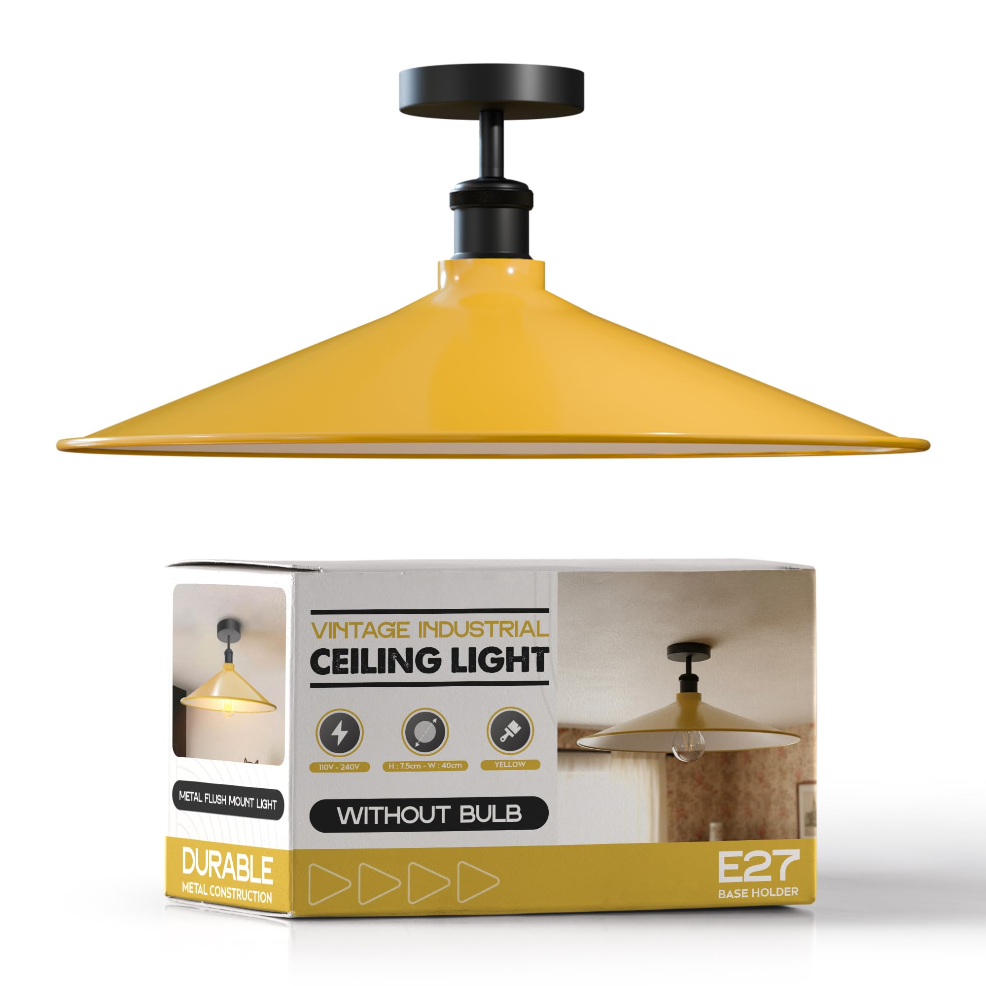 LEDSone Modern Ceiling Lights Living Room LED Ceiling Lighting E27 Base Industrial Chandeliers Light Fittings Semi Flush Mount Ceiling Lights for Bedroom Hallway Kitchen Bathroom