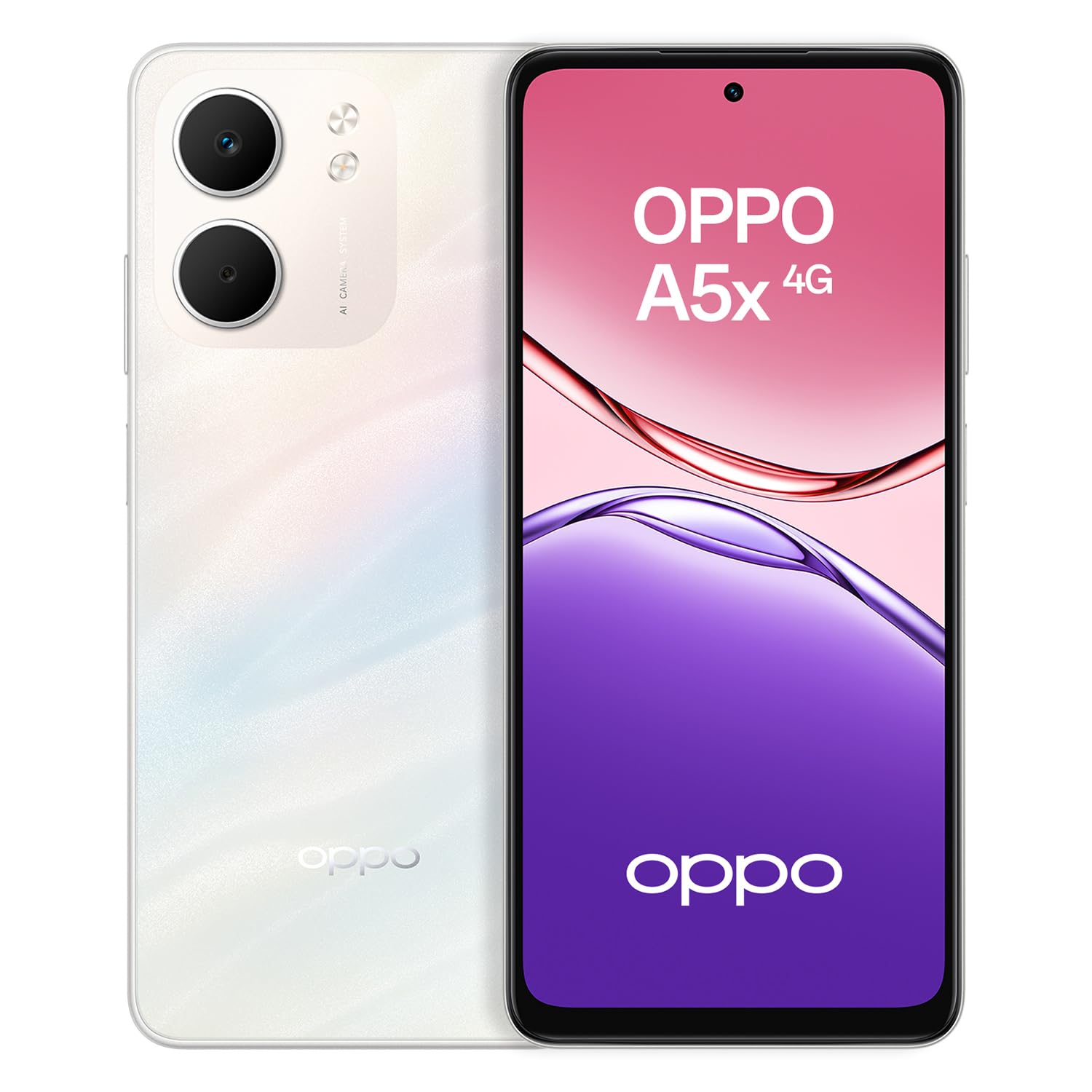 OPPO A5x 4G Smartphone Android, 4GB RAM 128GB ROM, Laser White