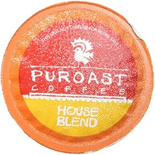 Puroast Low Acid Coffee Single-Serve Pods, House Blend(Caffeinated), High Antioxidant, Compatible with Keurig 2.0 Coffee Makers, Red, 12 Count