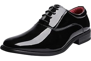 Men's Faux Patent Leather Tuxedo Derby Dress Shoes: Timeless Elegance for Formal Occasions
