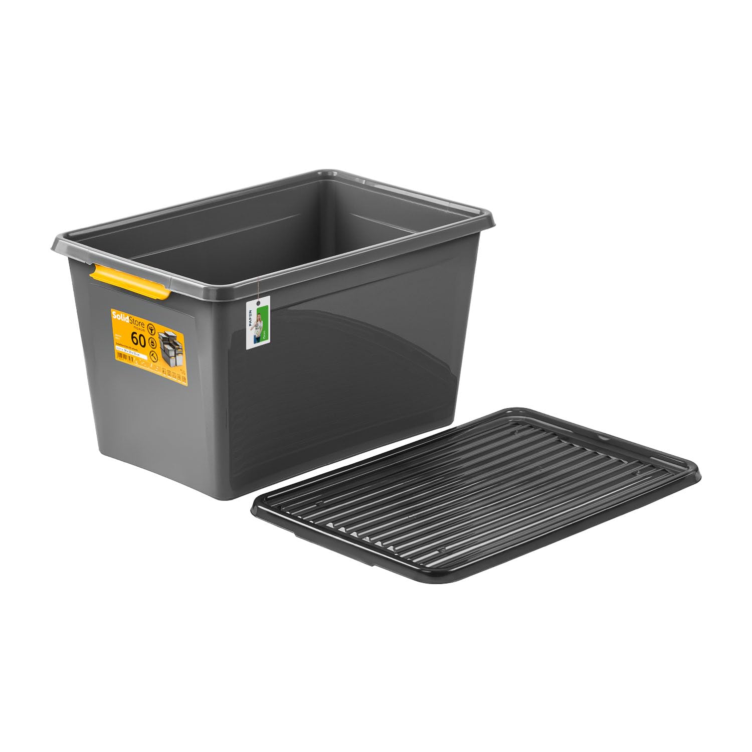 PAFEN 2x Robuster Aufbewahrungsbox 55L mit Rollen - 58 x 39 x 35 cm - Behälter für besondere Aufgaben Aufbewahrungsbehälter Boxen Aufbewahrung Stapelboxen mit Verschlussclips Kunststoffbehälter