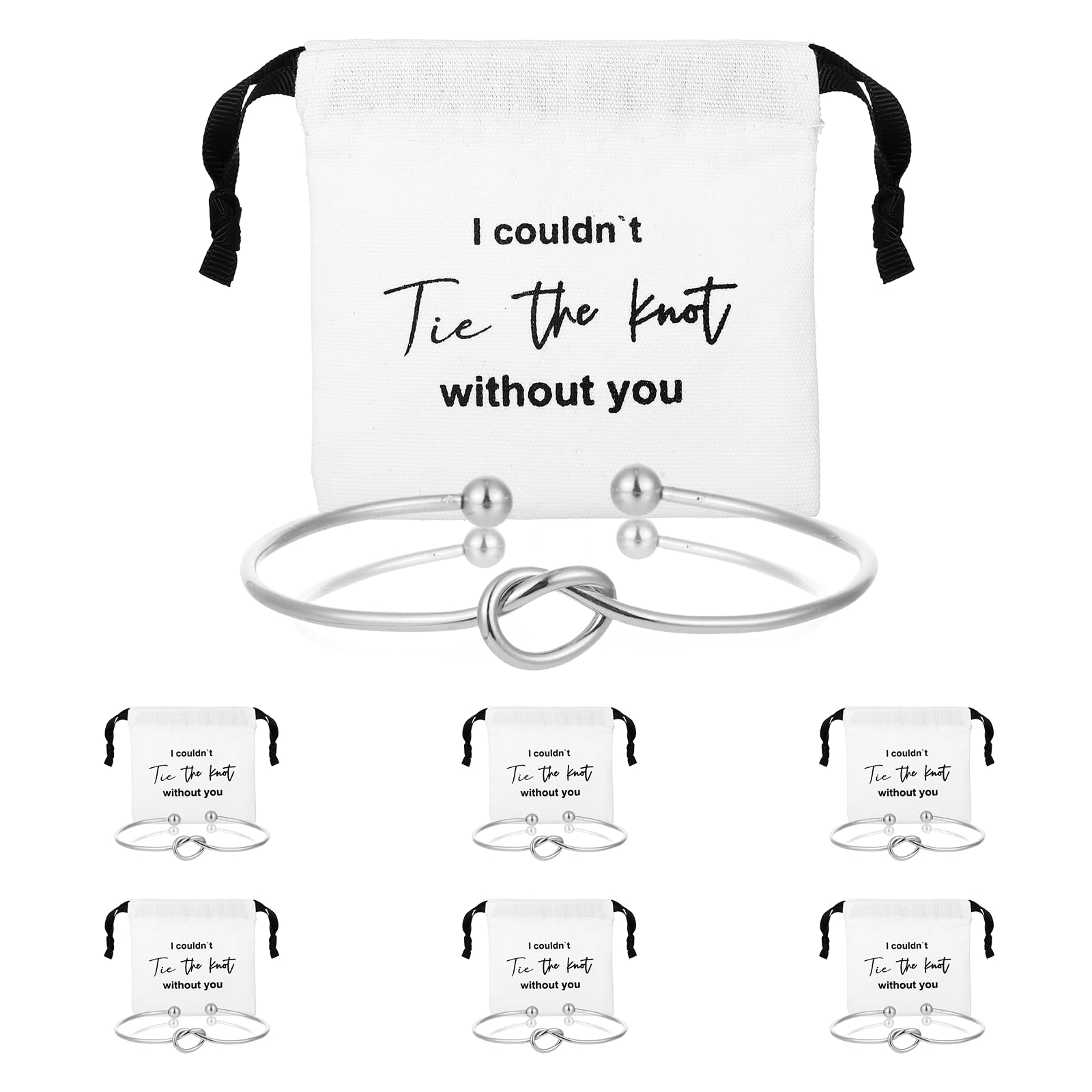 Fanmayhe Bridesmaid Bracelet Gifts with Jewelry Pouch, Bridesmaid Proposal Gifts Linen Cotton Small Drawstring Bags Maid of Honor Proposal Bridal