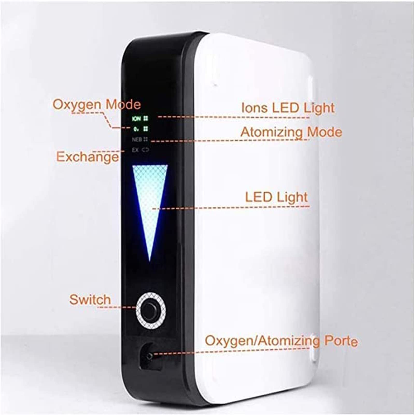 Concentrador De Oxígeno Portátil, Generador De Oxígeno De Alta Concentración Al 93% 1-2 L/min Flujo De Oxígeno Ajustable Generador De Oxígeno Barra De Oxígeno