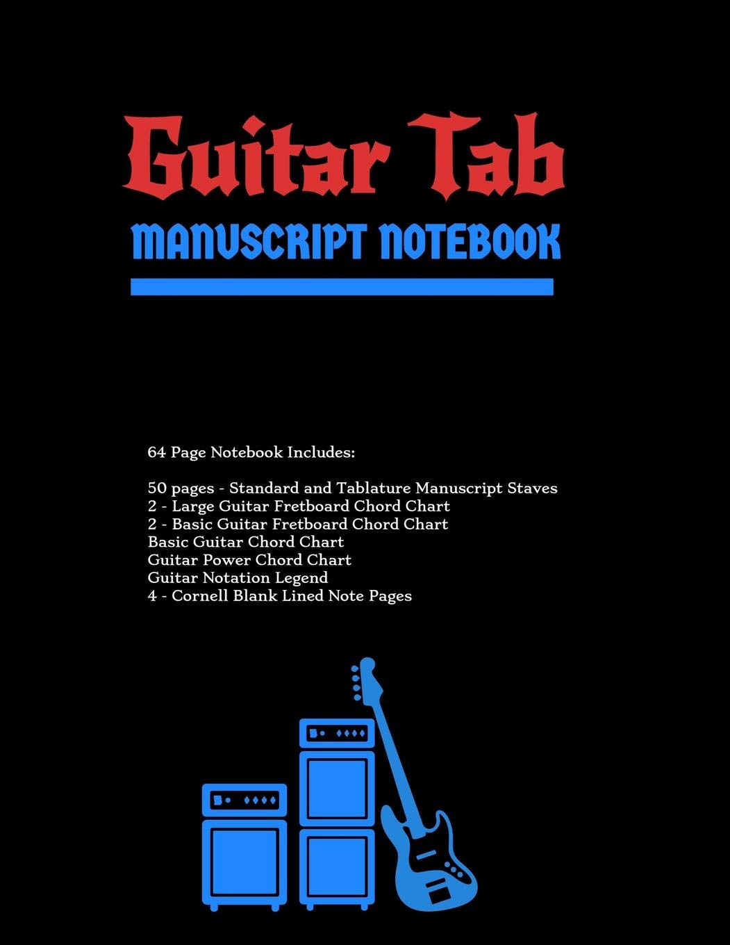 Buy Guitar Tab Standard & Tablature Staves w/ Basic Chord Charts