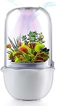 Smart Venus Fly Trap Terrarium Pot with Timer&Fan,Succulent Planter with Grow Light,Indoor Plant Terrarium Kit for Carnivorous Plants,Sundew Moss,Cactus, for Dad (No Plant)