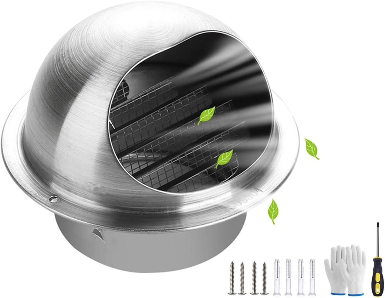 Wall Air Soffit, Round Soffit Air Vent, Mounting On Exterior Wall for Exhaust, Sphere Ventilation Grill Cover Hooded, Mounting On Exterior Wall for Exhaust Chimney