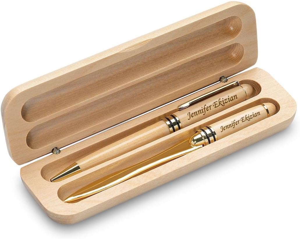 Executive Gift Shoppe | Personalized Maple Wood Pen & Letter Opener Set with Custom Engraving