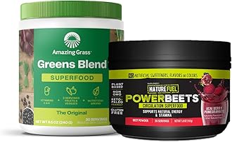 Greens Blend Superfood: Super Greens Powder Smoothie Mix for Boost Energy, 30 Servings & Nature Fuel Power Beets Powder, Beet Root Powder, Support Natural Energy, 30 Servings
