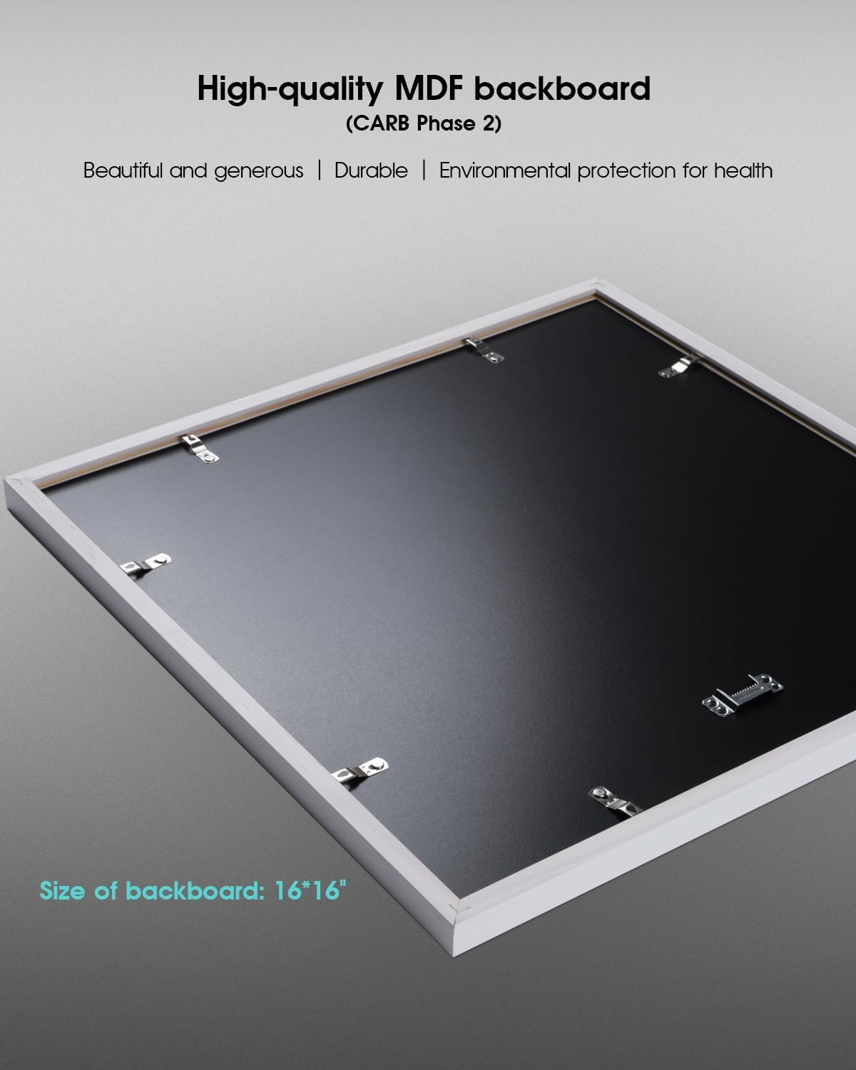 16x16 Frame White, 16x16 Square Picture Frame Matted to 12x12 or Nine 4x4, Grade A New Zealand Pine Wood Acrylic Cover Photo Frames for Gallery Wall Mounting Home Décor Gift, 1 Pack