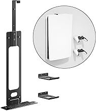 Upgraded Adjustable Console Holder Wall Mount for PS5: Black Gaming Stand for PlayStation 5/PS5 Slim/Pro Digital Disc Edition With 2 Controller Kits Black