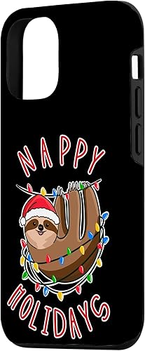 Miniatura 2 de iPhone 14 Pro Nappy Holidays! Divertido perezoso enredado en la caja de luces de Navidad