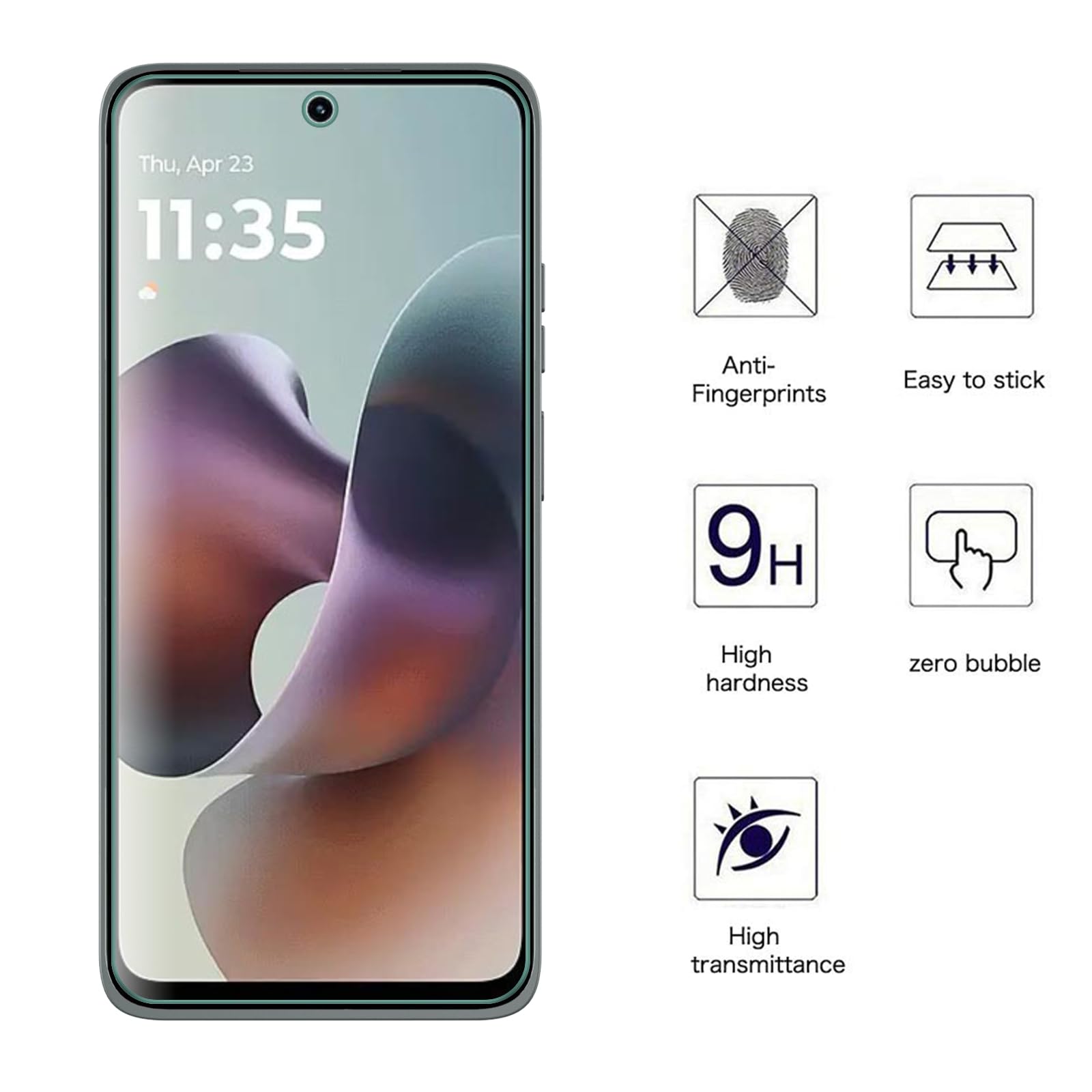 AOKUMA Szkło hartowane Motorola Moto G56, zestaw 2 sztuk, osłona ekranu, wyjątkowo odporna na zarysowania, wysoka rozdzielczość, łatwy montaż