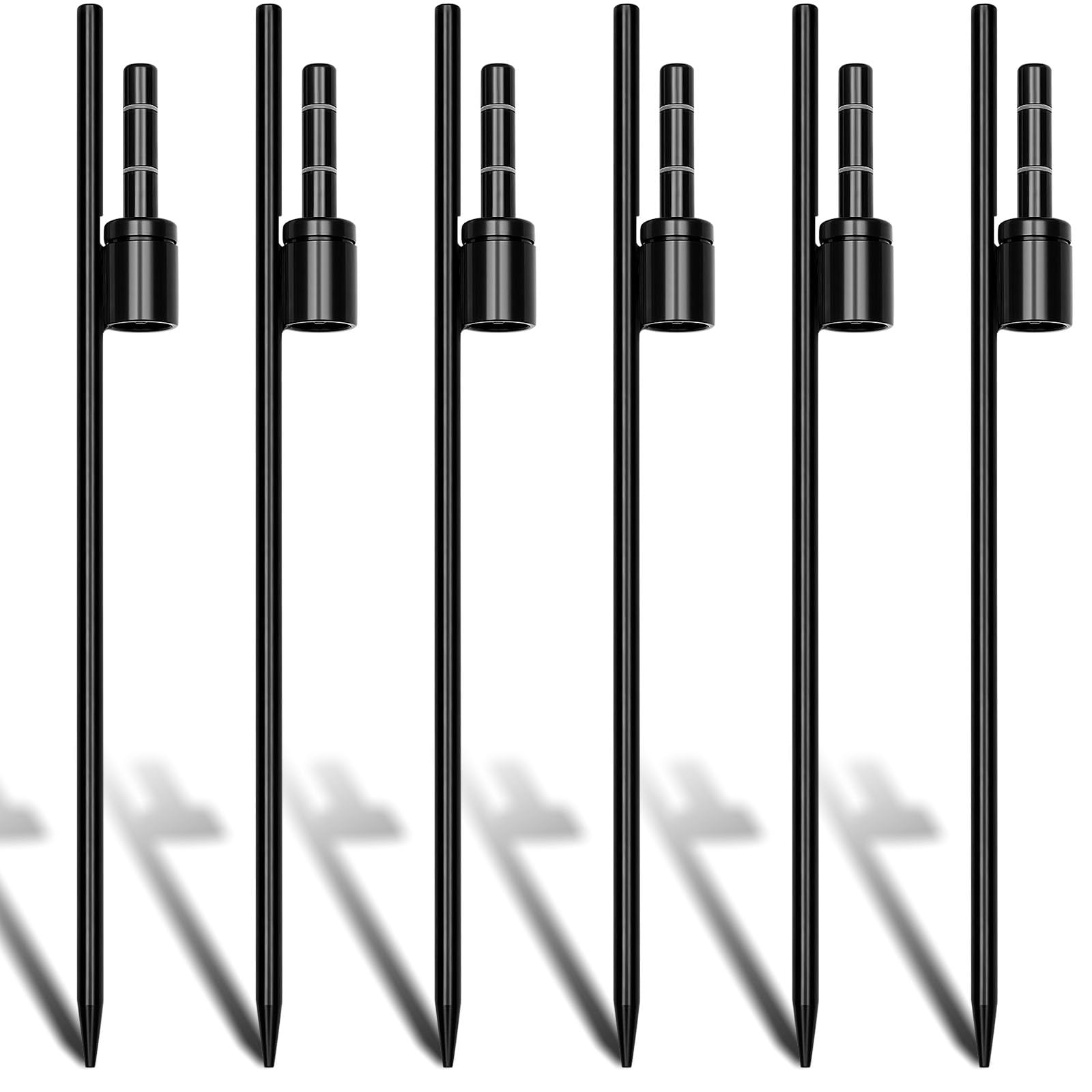 Shimeyao 6 Pcs 20 Inch Feather Flag Spike Heavy Duty Ground Stake Flag Pole Holder with Sleeve Bearing Fit 0.66 Inch Inner Diameter Poles for Outdoor Swooper Flutter Banner Garden Lawn Base