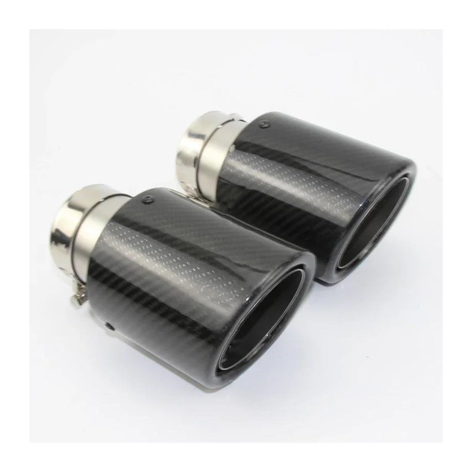 Dla BMW E46 E90 Akcesoria Samochodowe Tłumik Wydechowy Tylna Gardziel Prosta Krawędź Jasne Włókno Węglowe Lustro Stal Nierdzewna Akcesoria Stylizacja(57MM OUT 101MM)