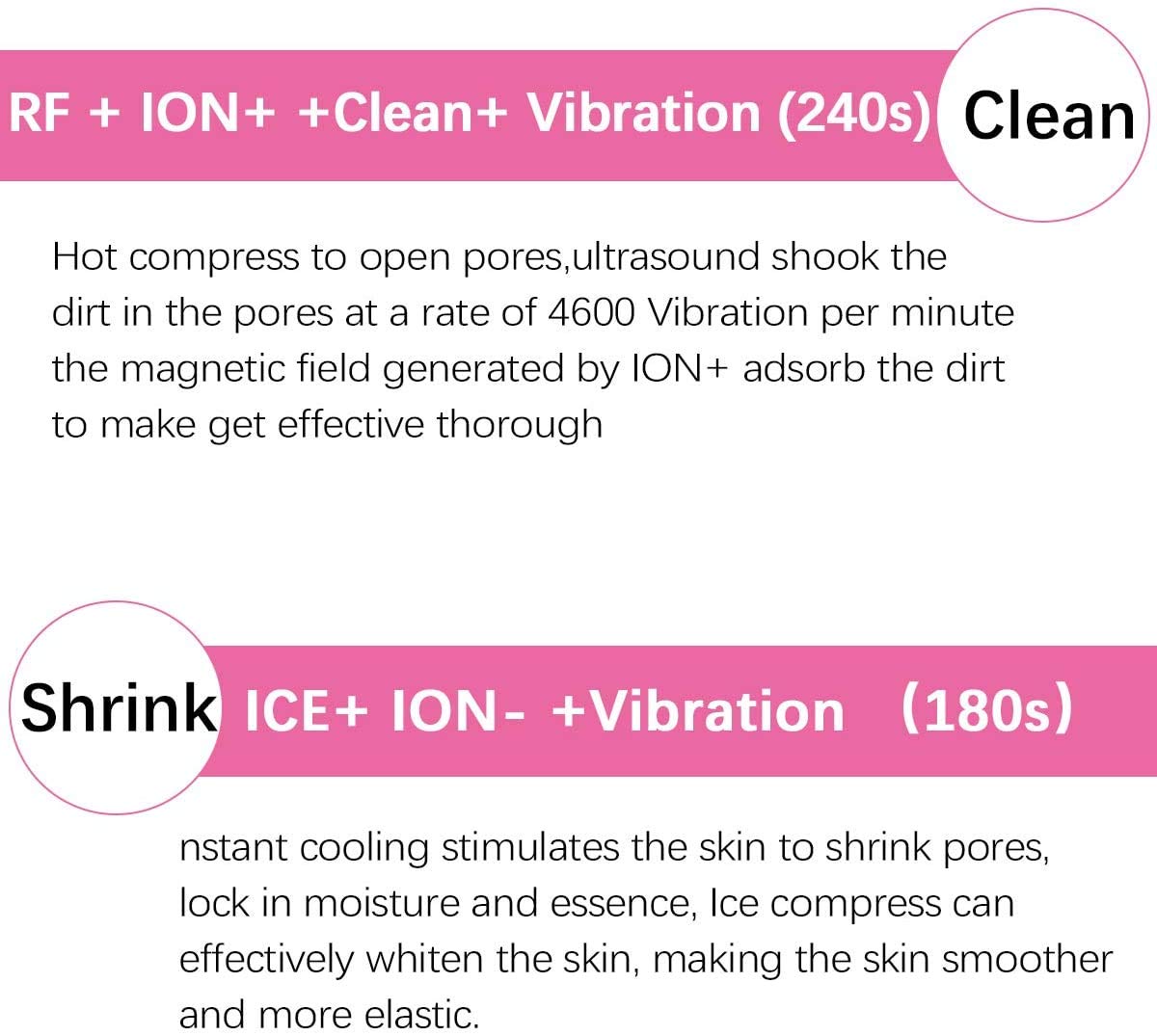 Skin Whitening Maschine, Heiße und Kalte RF Vibration Anti Aging Gesichts Toning Gerät Faltenentferner Maschine, Beseitigen Sie Ödeme, Haut Reinigen und Poren Schrumpfen