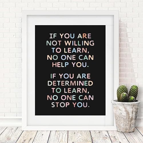 Miniatura 5 de If You Are Determined to Learn, Motivational Wall Art, Positive Quotes Art Wall Decor, Positive Saying, Office Wall Decor, Teachers Classroom Wall