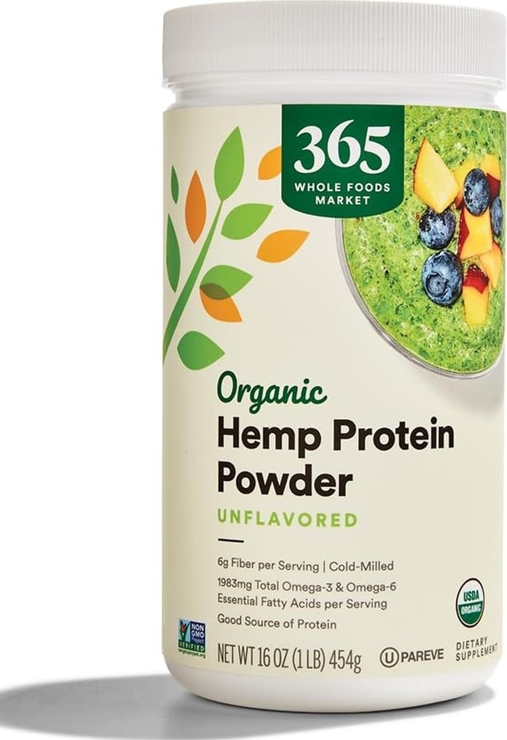365 by Whole Foods Market, Organic Hemp Protein Powder Unflavored, 16 oz Unflavored 1 Pound (Pack of 1)
