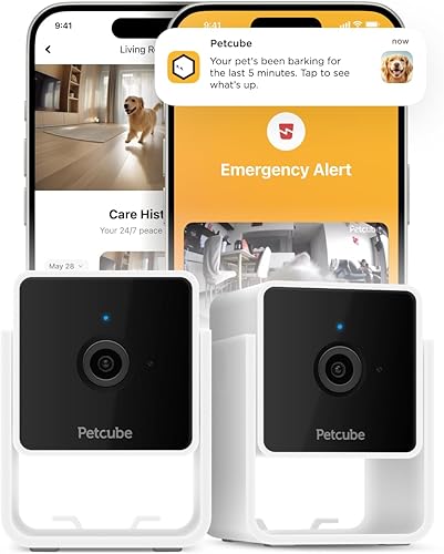 Miniatura 7 de Petcube Cámara de seguridad para interiores con video HD de 1080p, audio bidireccional, detección de movimiento y aplicación de teléfono, cámara