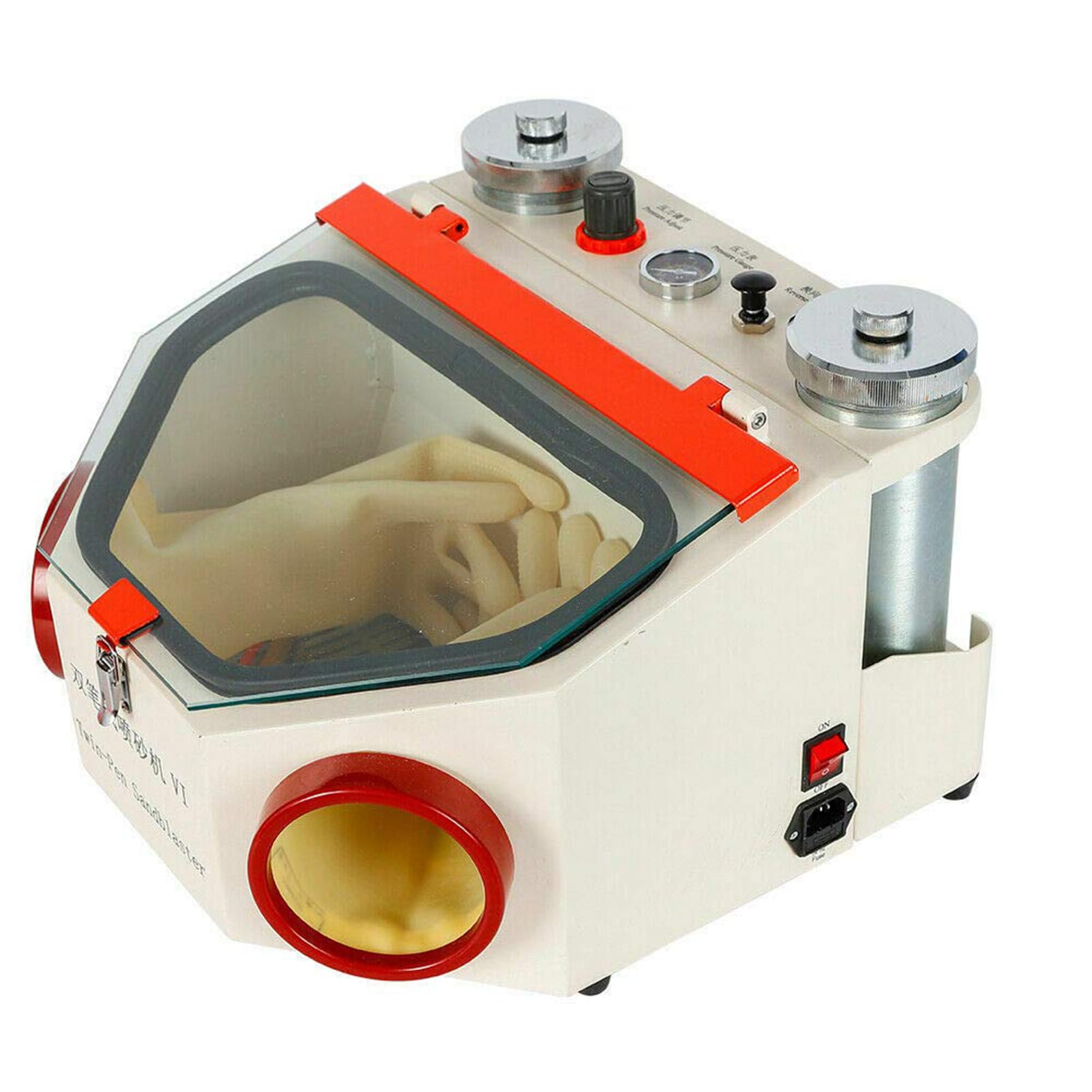 YXZYFPP Double Pen Sandblasting Machine with Light for Jewelry - Perfects for Frosted Finishing on Silver Rings and Bracelets, Precision Sandblaster for Superior