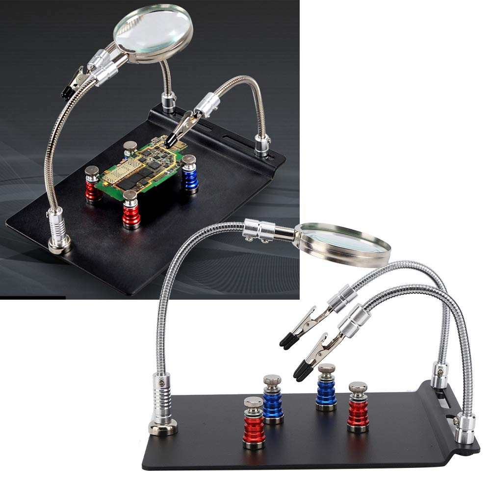 SIXRUN Supporto Magnetico per PCB X3 Strumento per Lente D'ingrandimento per Riparazioni della Scheda Madre, Design Resistente in Acciaio e Acrilico, Ideale per attività di Saldatura