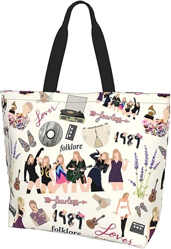 Álbum de música para niñas, bolsas de viaje reutilizables para compras, bolsas de hombro para mujeres, regalos para fanáticos