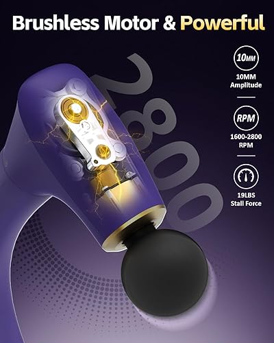 Miniatura 6 de Pistola de masaje muscular desmontable 2 en 1 de tejido profundo con mango de extensión de 20 pulgadas, masajeador de espalda y cuello para aliviar