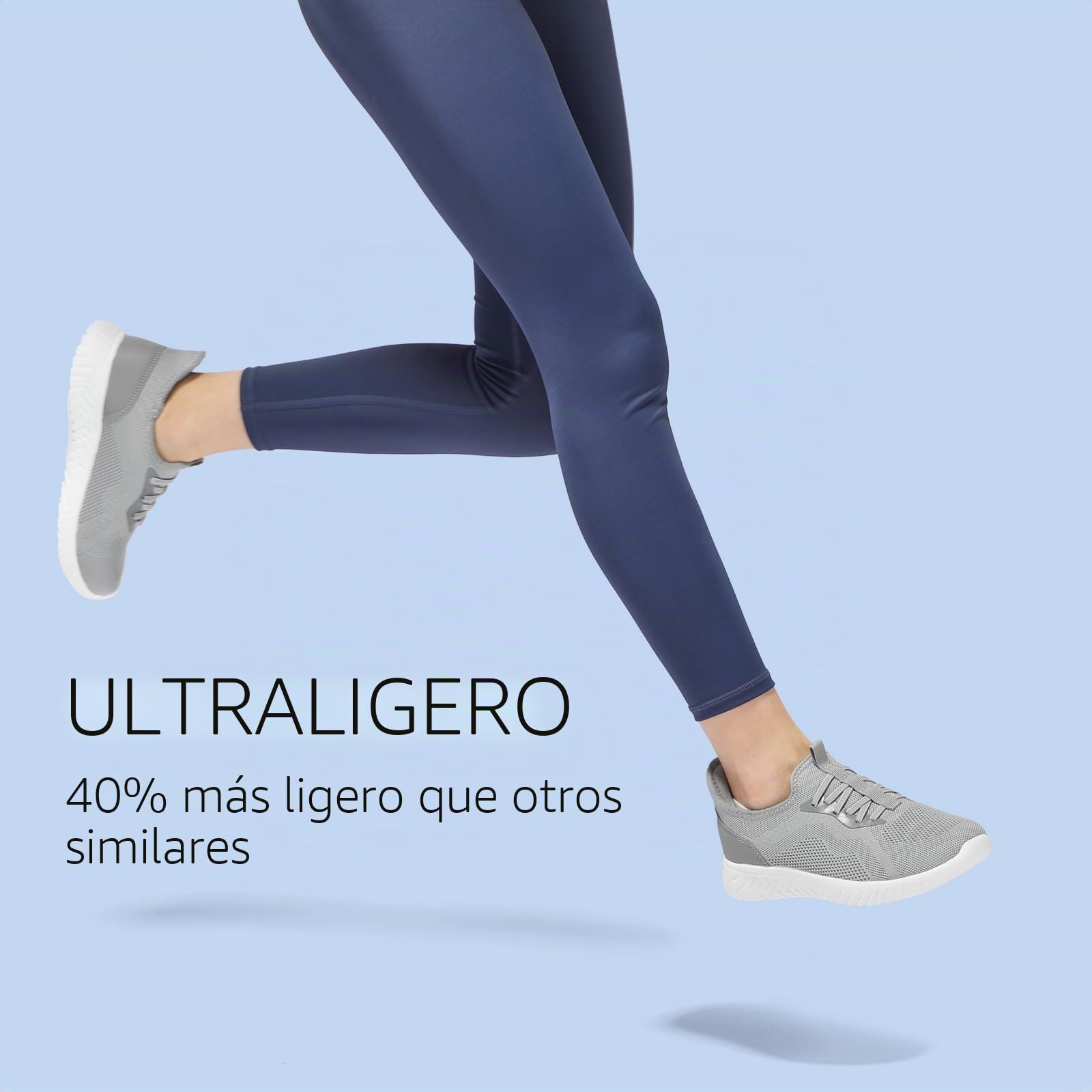 STQ Zapatillas Mujer Deportivas Sin Cordones Malla Transpirable Slip-on Non Slip Ligero Zapatos para Pasear Caminar Correr Andar