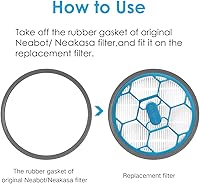 Vista 4 de Accesorios de repuesto de esponja de filtro Hepa para Neakasa/Neabot P2 Pro Pet Grooming Kit y aspiradora (2 filtros Hepa+4 esponjas)